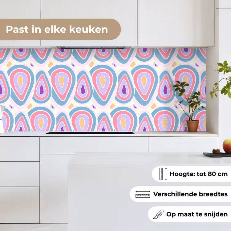 Keuken achterwand - Patroon - Agaat - Retro - Paars — 7