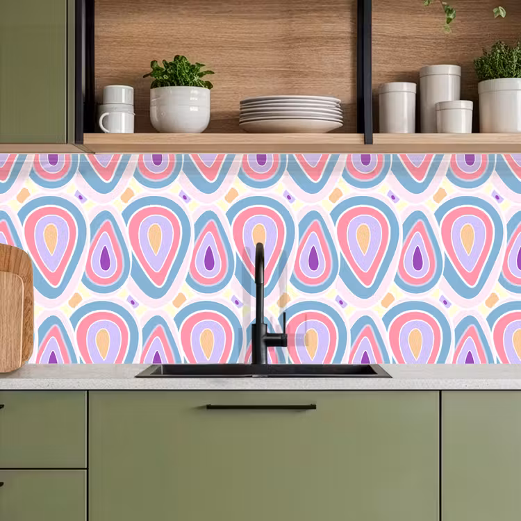 Keuken achterwand - Patroon - Agaat - Retro - Paars — 8