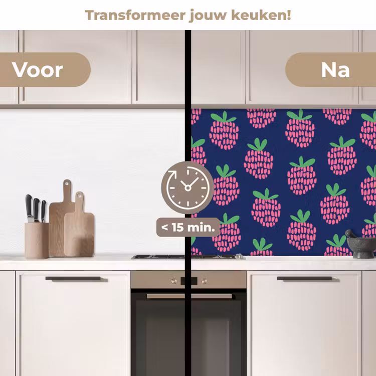Keuken achterwand - Patroon - Framboos - Retro — 3