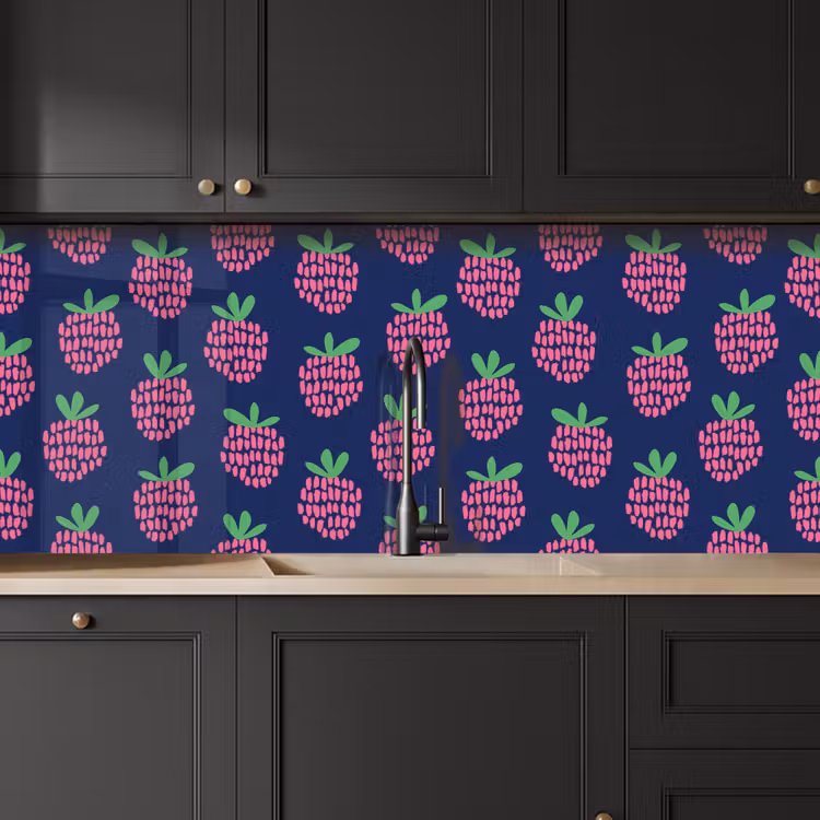 Keuken achterwand - Patroon - Framboos - Retro — 6