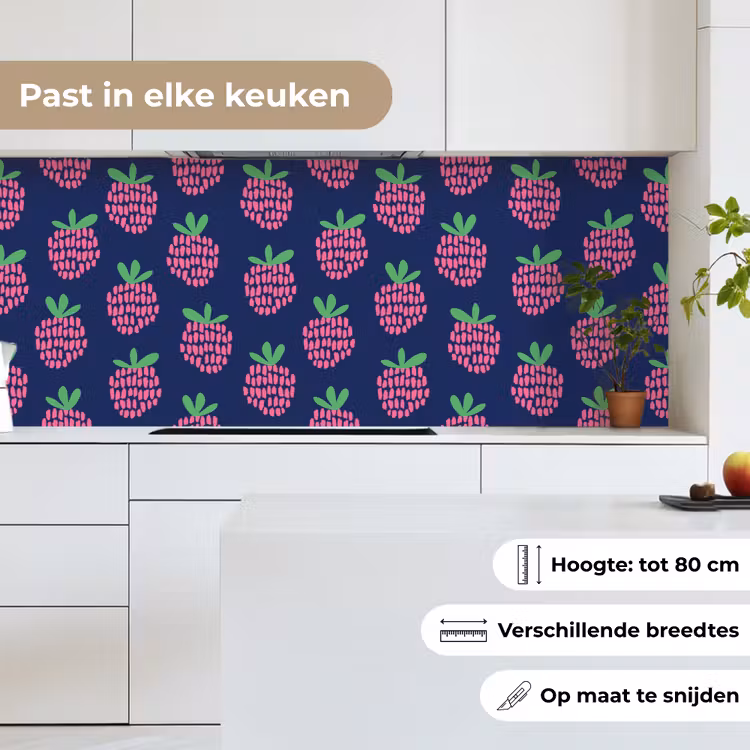 Keuken achterwand - Patroon - Framboos - Retro — 7