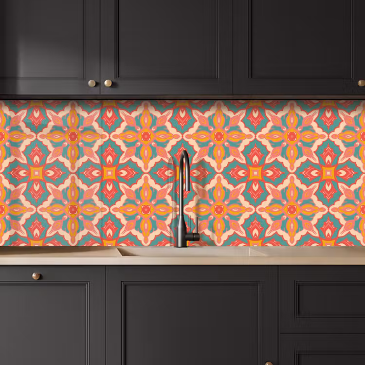Keuken achterwand - Patroon - Hippie - Oranje — 6