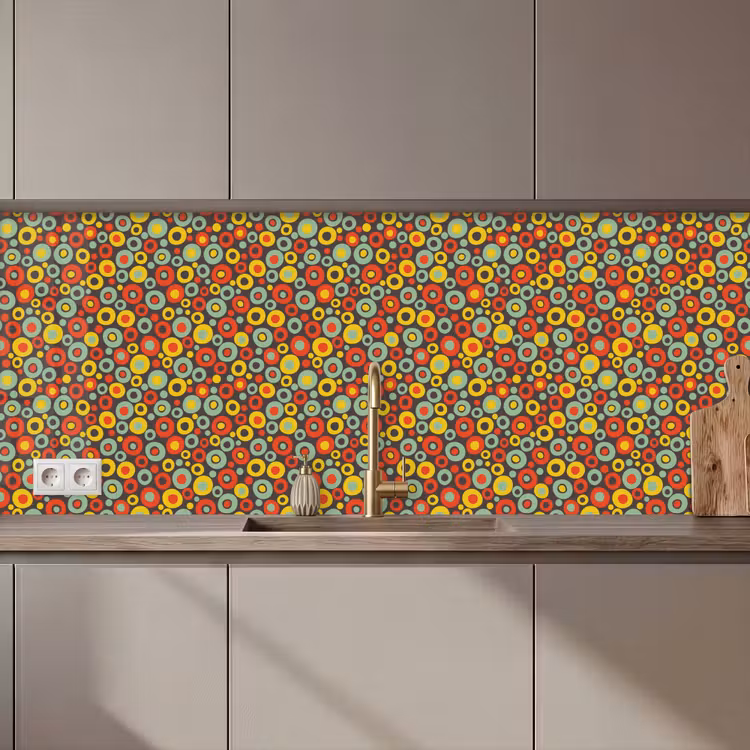 Keuken achterwand - Patroon - Jaren 70 - Retro - Bubbel — 1