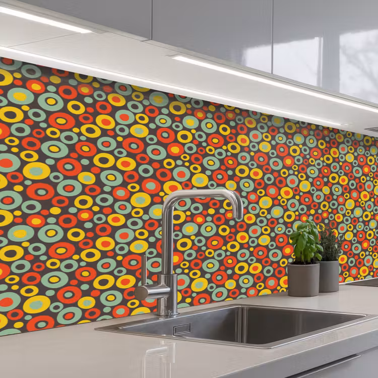 Keuken achterwand - Patroon - Jaren 70 - Retro - Bubbel — 2