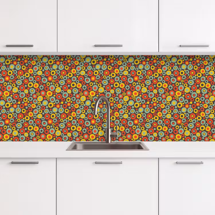 Keuken achterwand - Patroon - Jaren 70 - Retro - Bubbel — 4