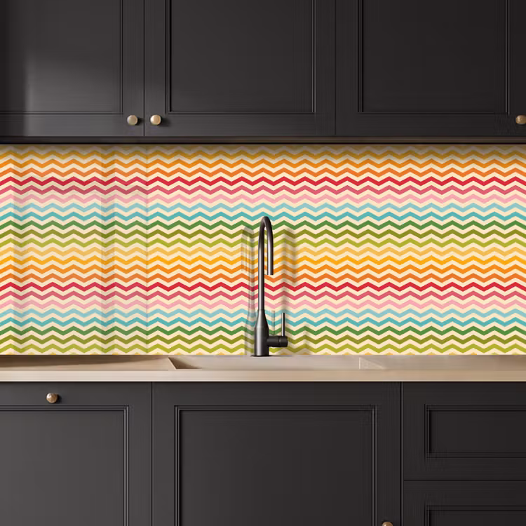 Keuken achterwand - Patroon - Regenboog - Retro — 6