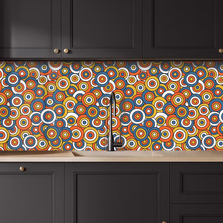 Keuken achterwand - Patroon - Retro - Cirkel — 6