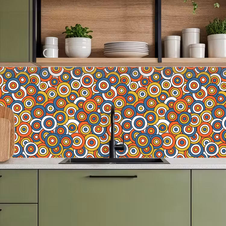Keuken achterwand - Patroon - Retro - Cirkel — 8
