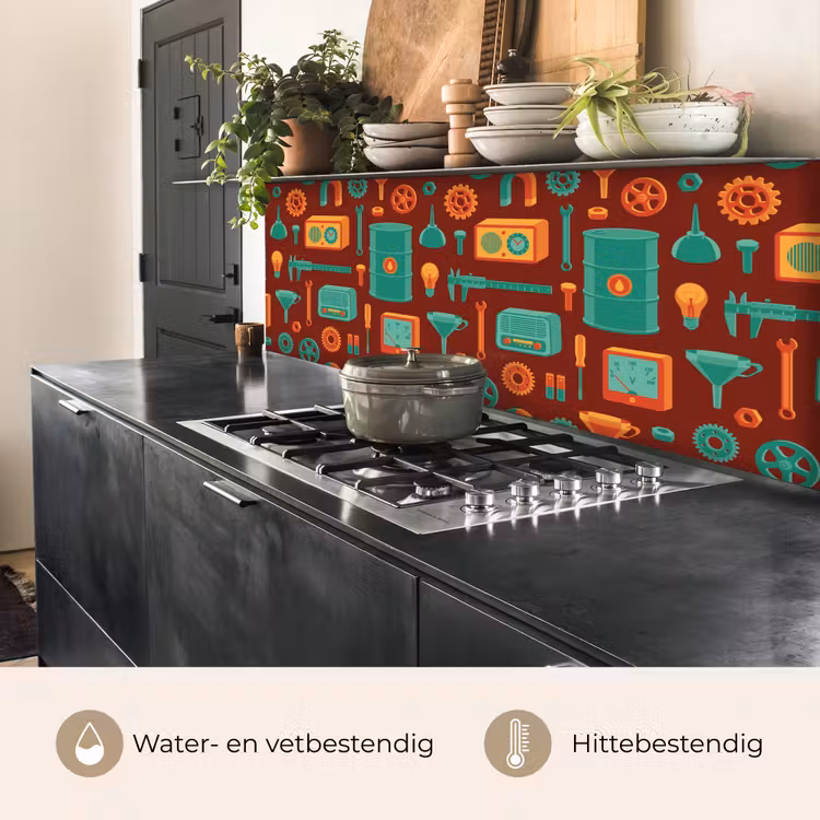 Keuken achterwand - Patroon - Retro - Gereedschap — 5