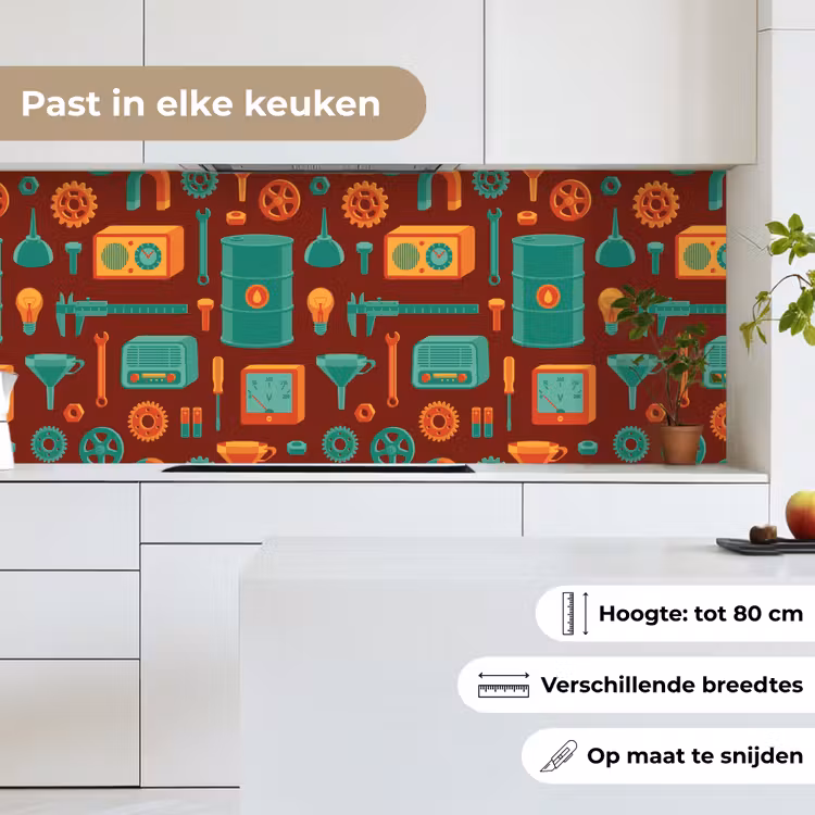 Keuken achterwand - Patroon - Retro - Gereedschap — 7