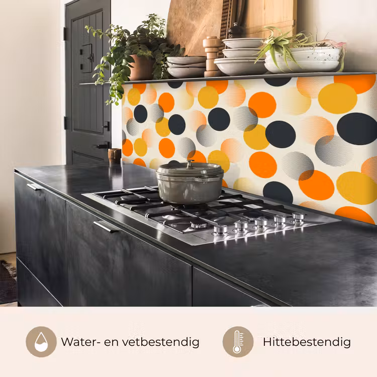 Keuken achterwand - Polkadot - Design - Retro - Oranje — 5