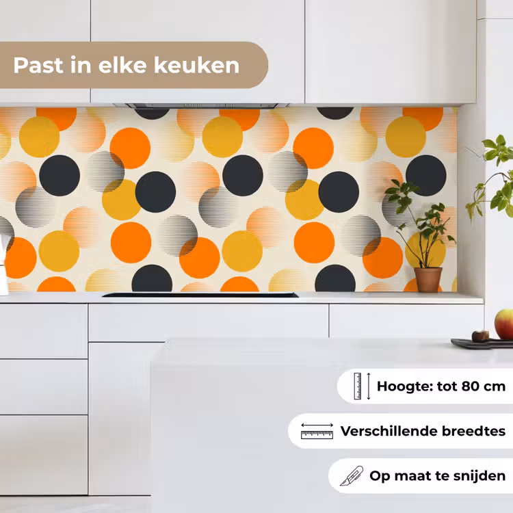 Keuken achterwand - Polkadot - Design - Retro - Oranje — 7