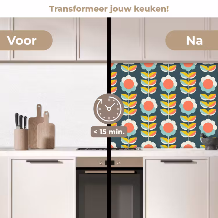 Keuken achterwand - Retro - Bloemen - Scandinavisch — 3