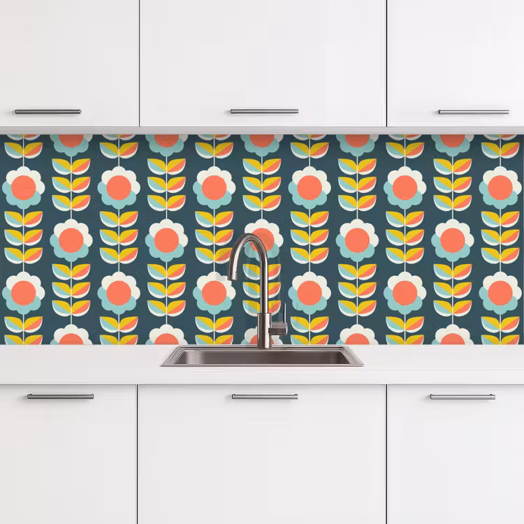 Keuken achterwand - Retro - Bloemen - Scandinavisch — 4