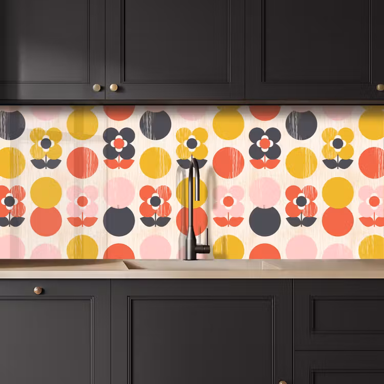 Keuken achterwand - Retro - Design - Bloemen - Pastel — 6