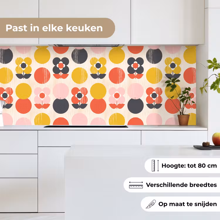 Keuken achterwand - Retro - Design - Bloemen - Pastel — 7