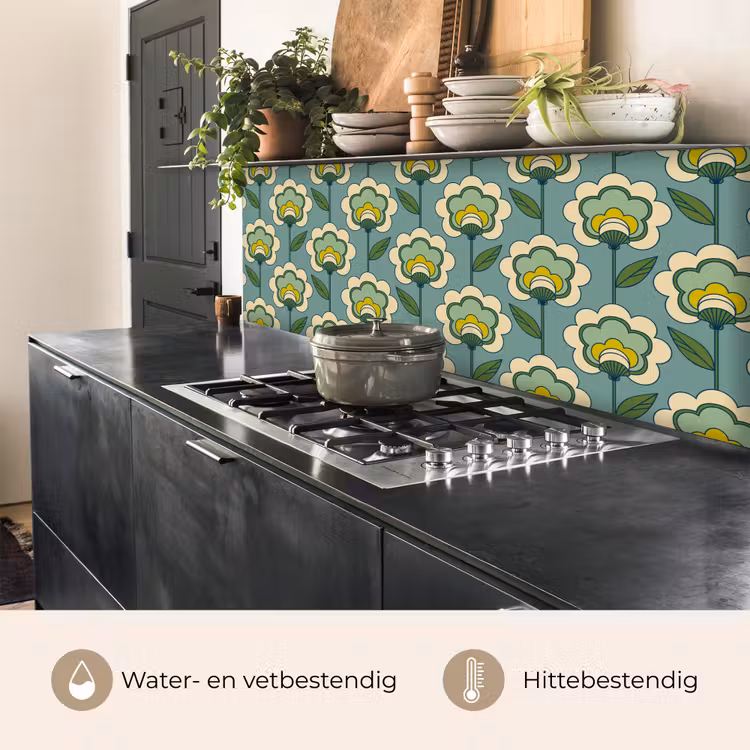Keuken achterwand - Retro - Design - Jaren 70 - Bloem — 5