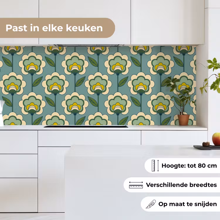 Keuken achterwand - Retro - Design - Jaren 70 - Bloem — 7