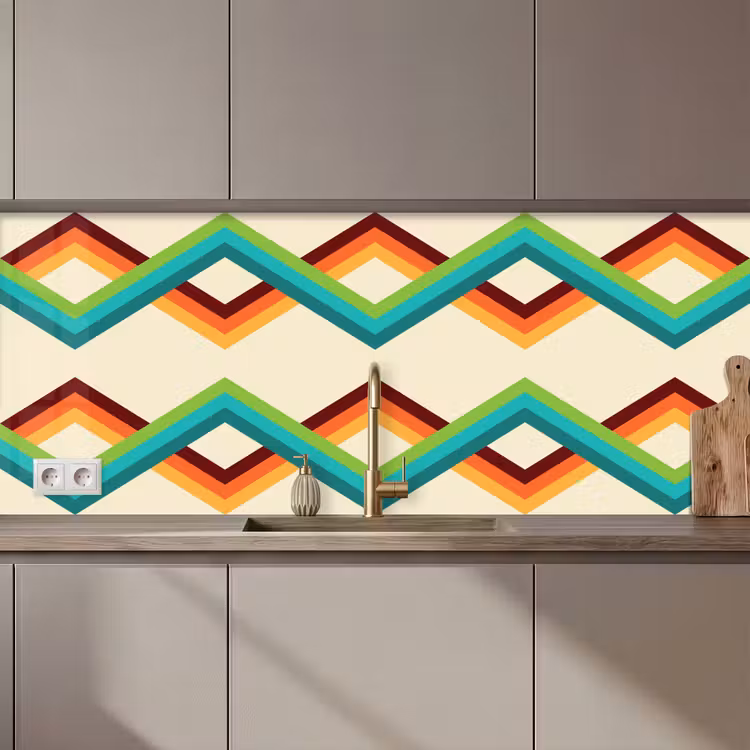 Keuken achterwand - Retro - Strepen - Design - Seventies — 1
