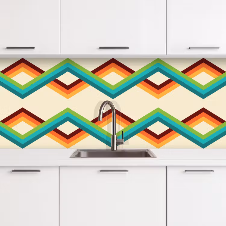 Keuken achterwand - Retro - Strepen - Design - Seventies — 4