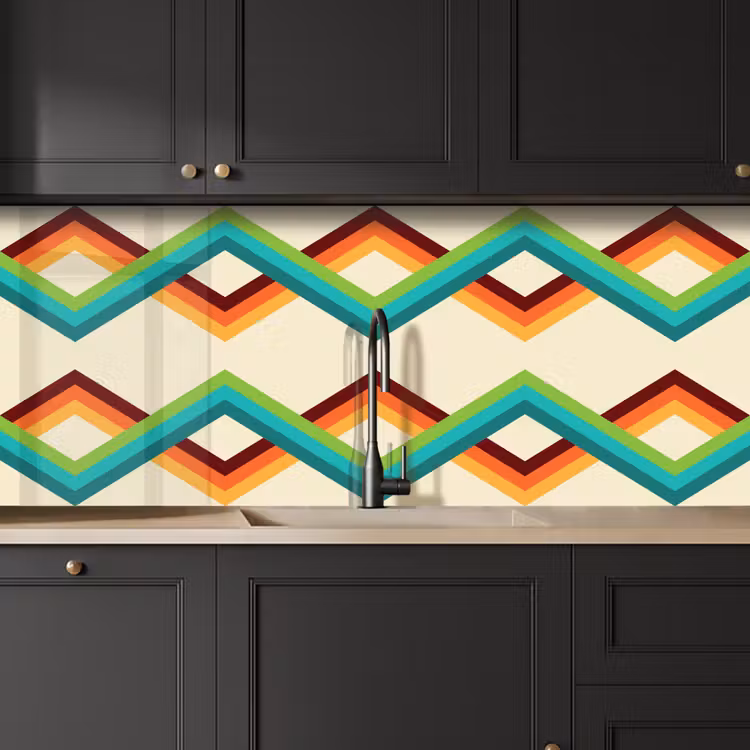 Keuken achterwand - Retro - Strepen - Design - Seventies — 6