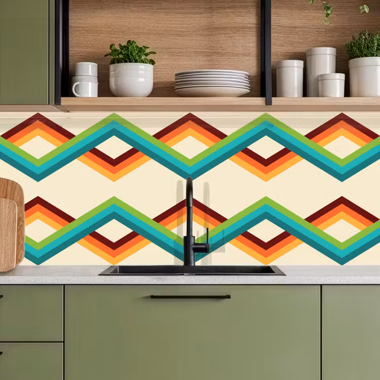 Keuken achterwand - Retro - Strepen - Design - Seventies — 8