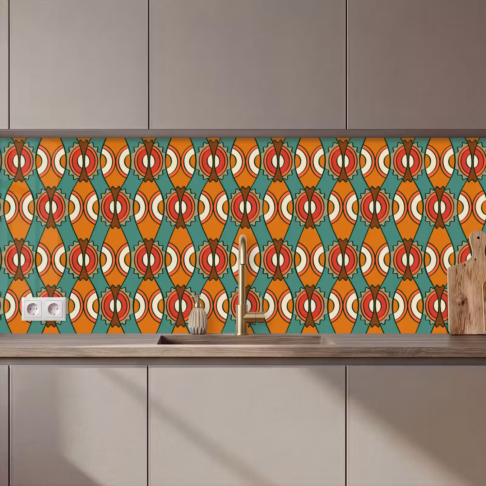 Keuken achterwand - Design - Retro - Oranje - Abstract — 1