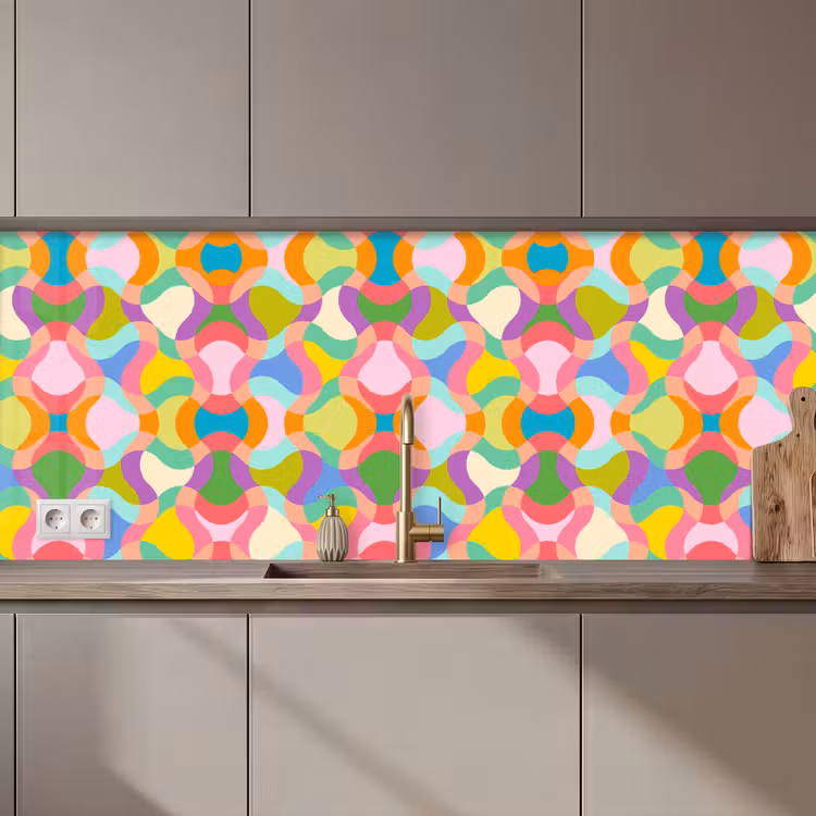 Keuken achterwand - Design - Abstract - Kleuren - Retro — 1
