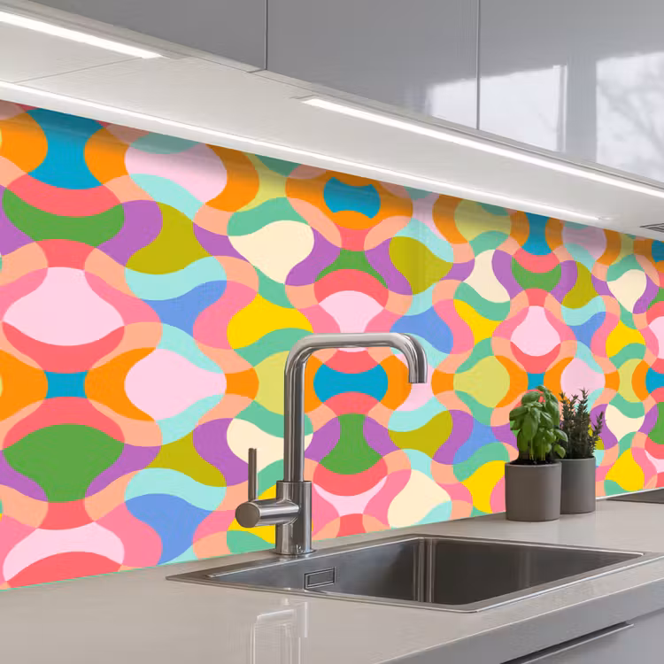 Keuken achterwand - Design - Abstract - Kleuren - Retro — 2