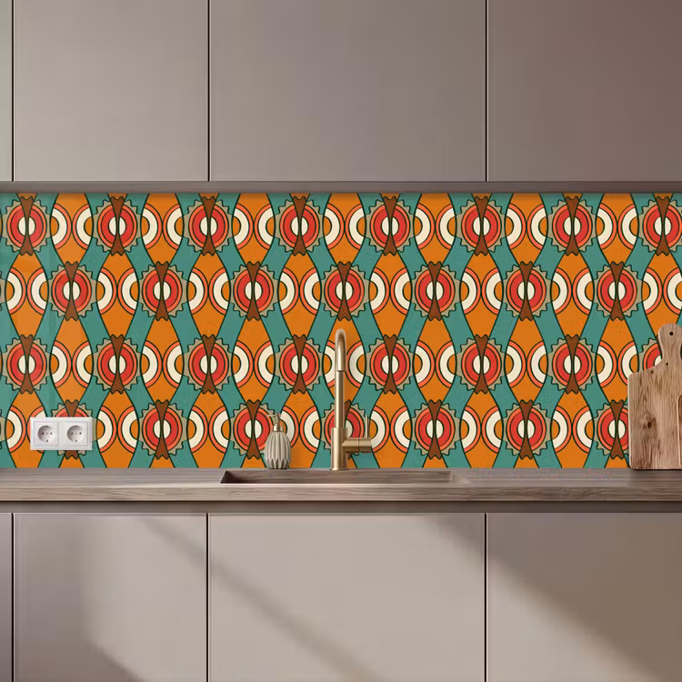 Keuken achterwand - Design - Retro - Oranje - Abstract — 1
