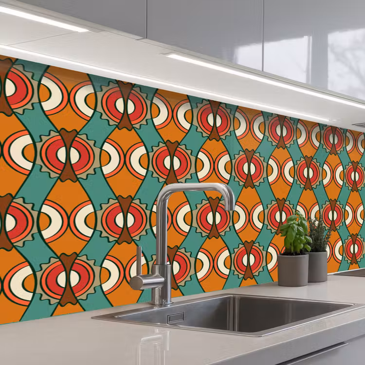 Keuken achterwand - Design - Retro - Oranje - Abstract — 2
