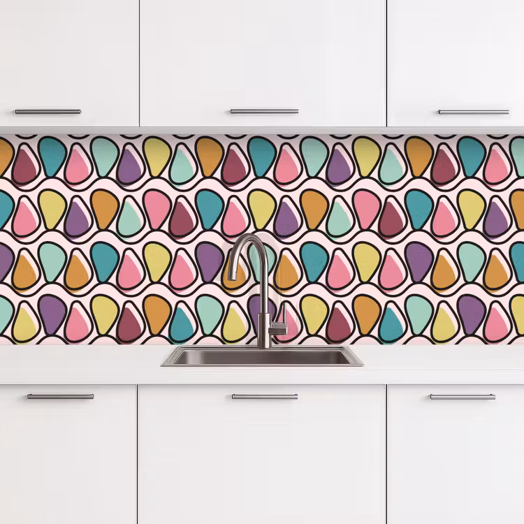 Keuken achterwand - Patroon - Ovaal - Pastel — 4