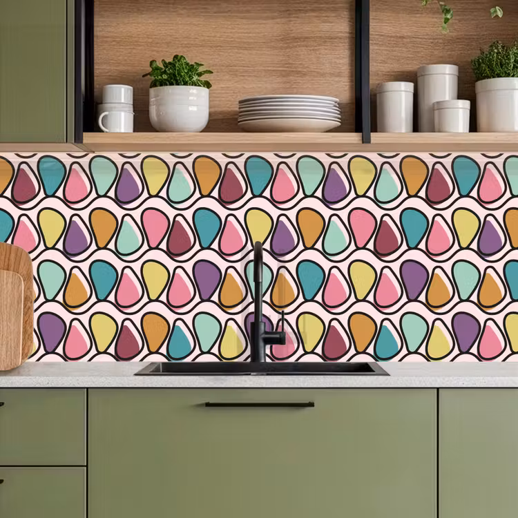 Keuken achterwand - Patroon - Ovaal - Pastel — 8