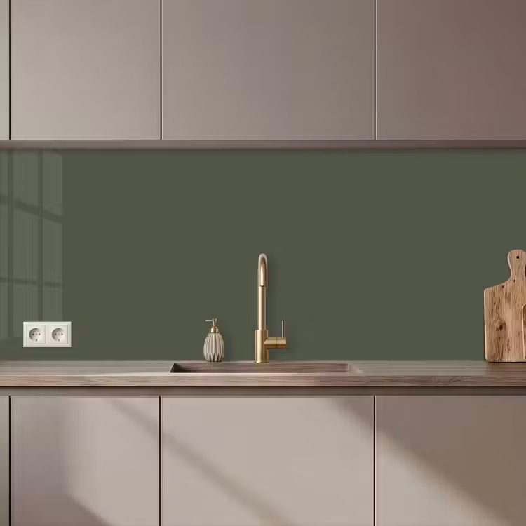 Keuken achterwand - Groen - Effen kleur - Olijfgroen — 1