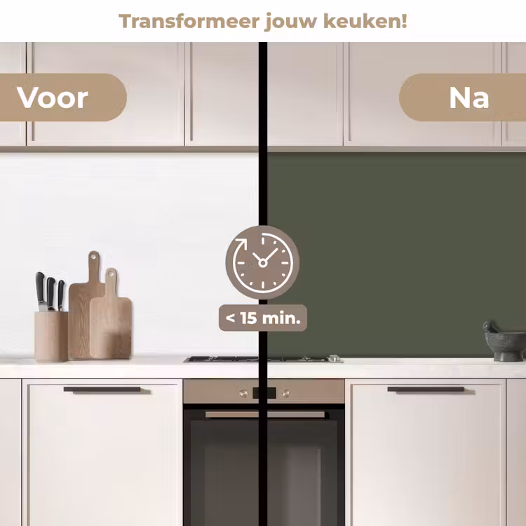 Keuken achterwand - Groen - Effen kleur - Olijfgroen — 3