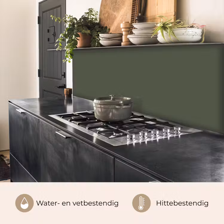 Keuken achterwand - Groen - Effen kleur - Olijfgroen — 5