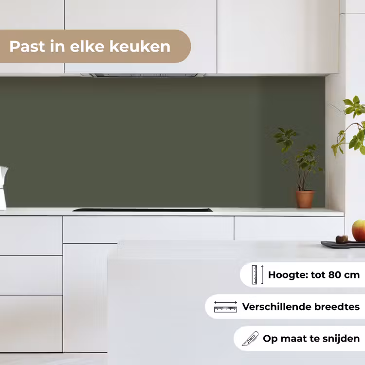 Keuken achterwand - Groen - Effen kleur - Olijfgroen — 7