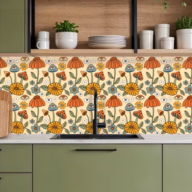 Keuken achterwand - Patronen - Vintage - Bloemen - Ogen — 8