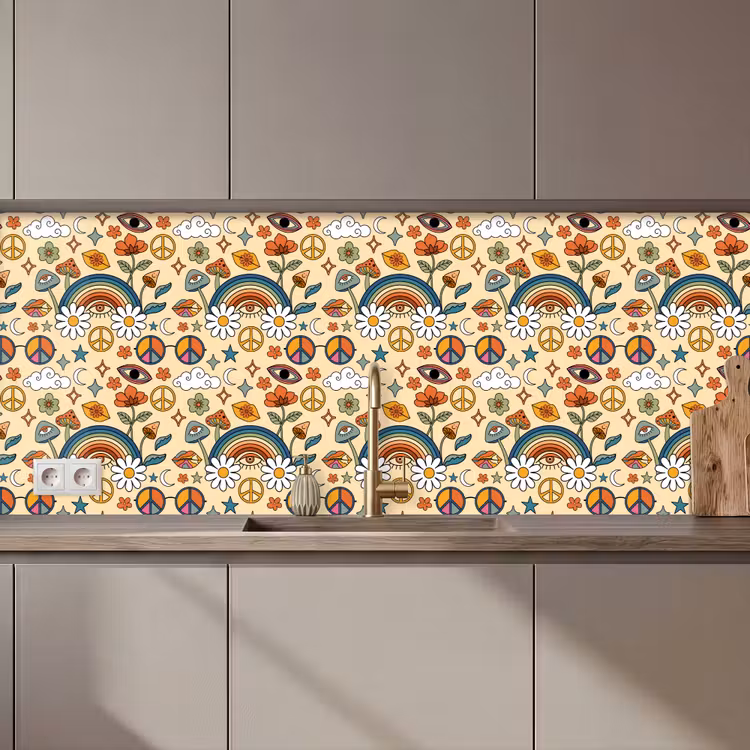 Keuken achterwand - Vintage - Patronen - Zomer — 1
