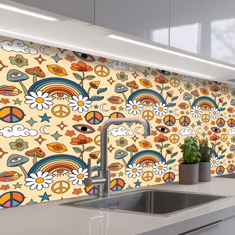 Keuken achterwand - Vintage - Patronen - Zomer — 2