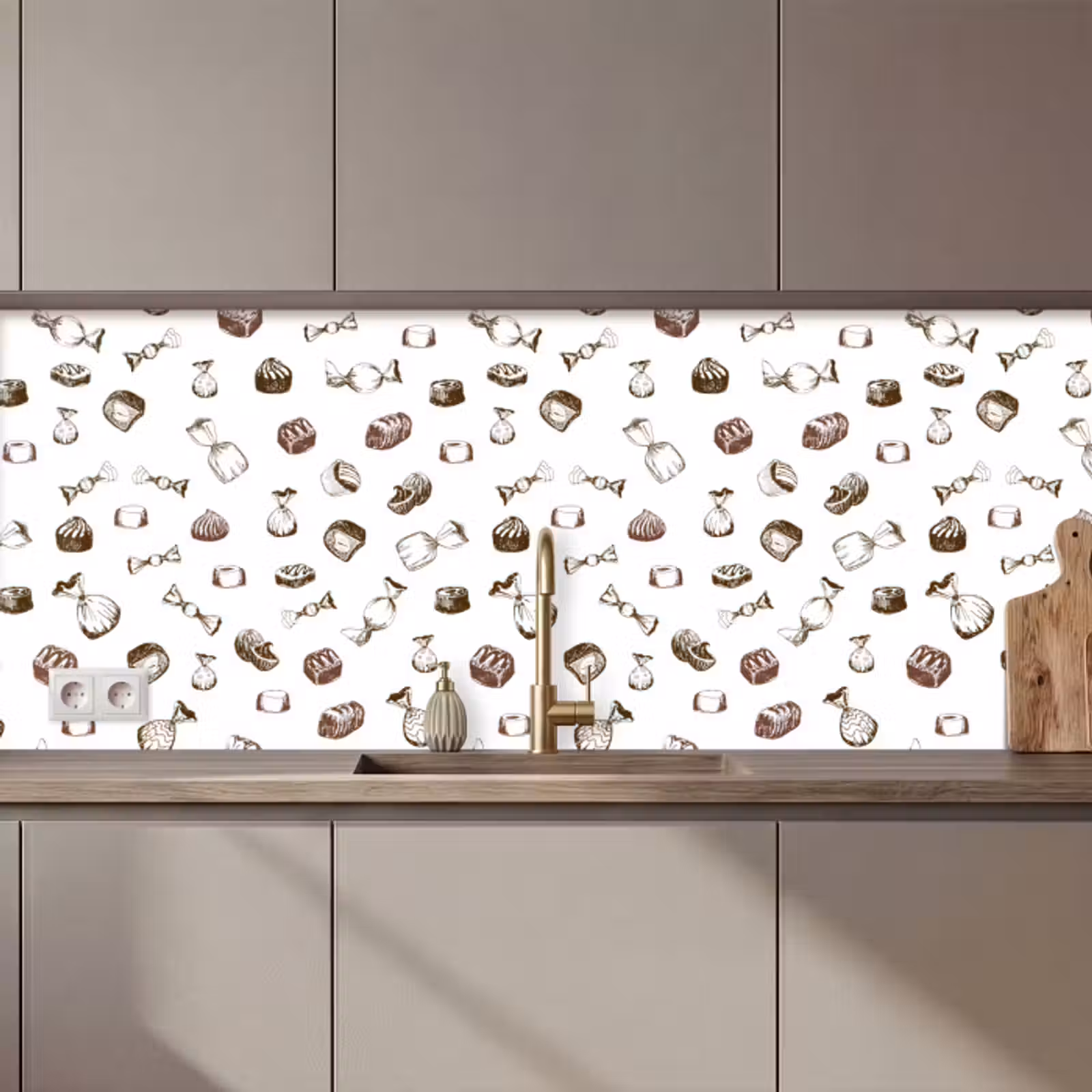 Keuken achterwand - Snoep - Vintage - Chocolade - Design — 1