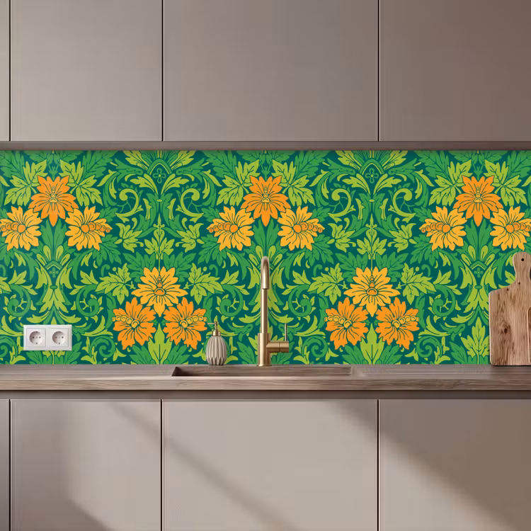 Keuken achterwand - Bladeren - Bloemen - Boho - Hippie - Patronen — 1