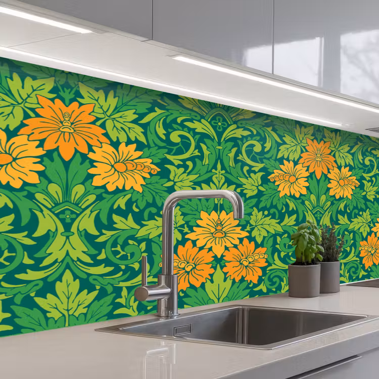 Keuken achterwand - Bladeren - Bloemen - Boho - Hippie - Patronen — 2