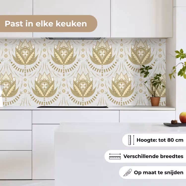 Keuken achterwand - Bloemen - Goud - Patronen — 7