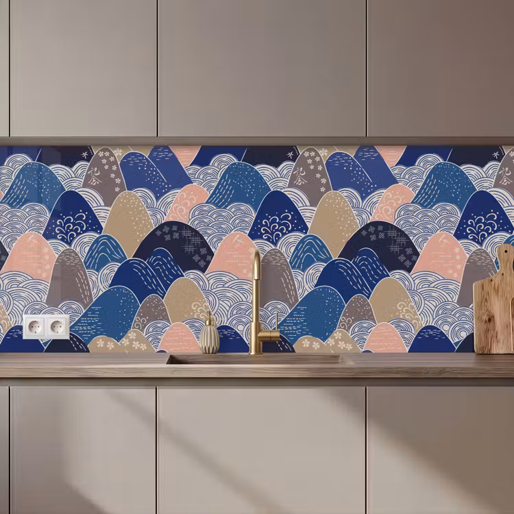 Keuken achterwand - Berg - Pastel - Japans - Patronen — 1