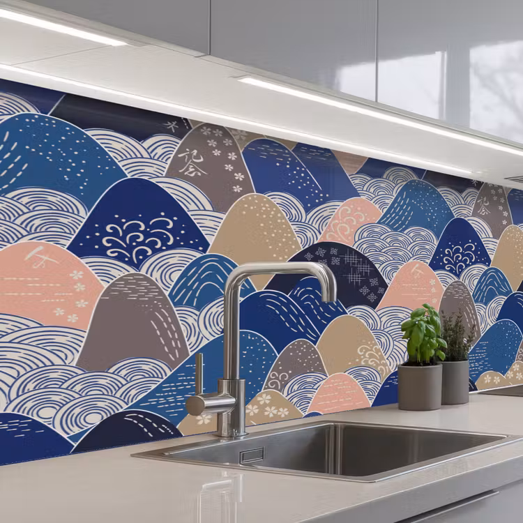 Keuken achterwand - Berg - Pastel - Japans - Patronen — 2