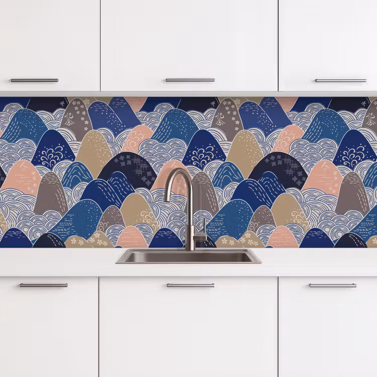 Keuken achterwand - Berg - Pastel - Japans - Patronen — 4