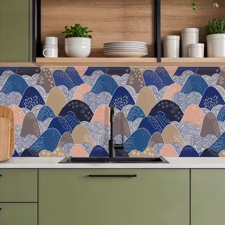 Keuken achterwand - Berg - Pastel - Japans - Patronen — 8