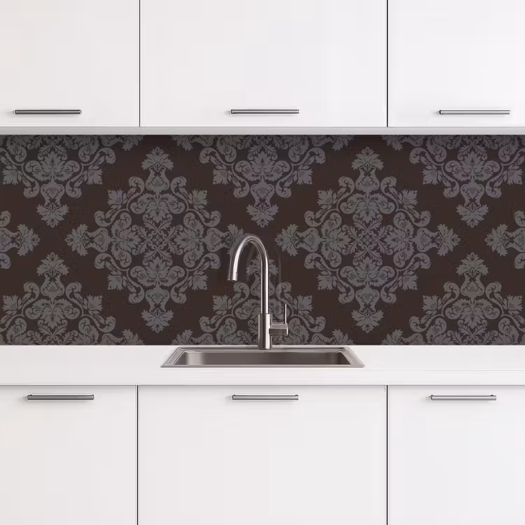 Keuken achterwand - Bruin - Grijs - Sierlijk - Patroon — 4