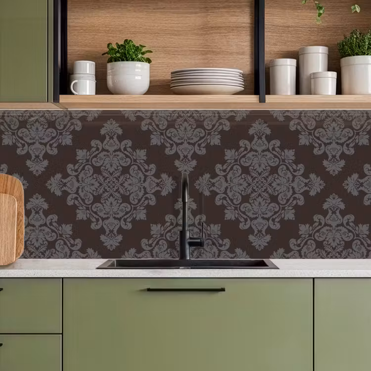 Keuken achterwand - Bruin - Grijs - Sierlijk - Patroon — 8